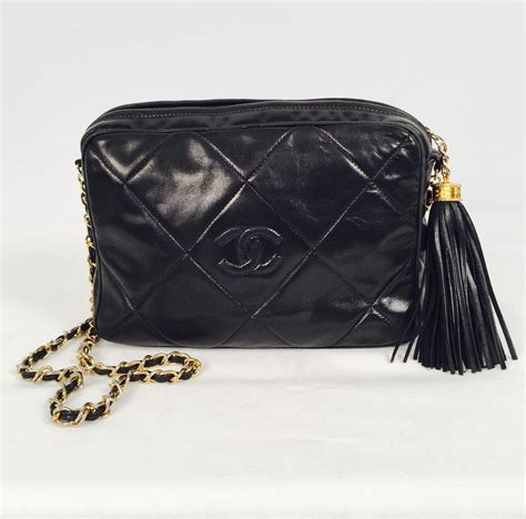 chanel camera case bag black|chanel vintage tassel camera bag.